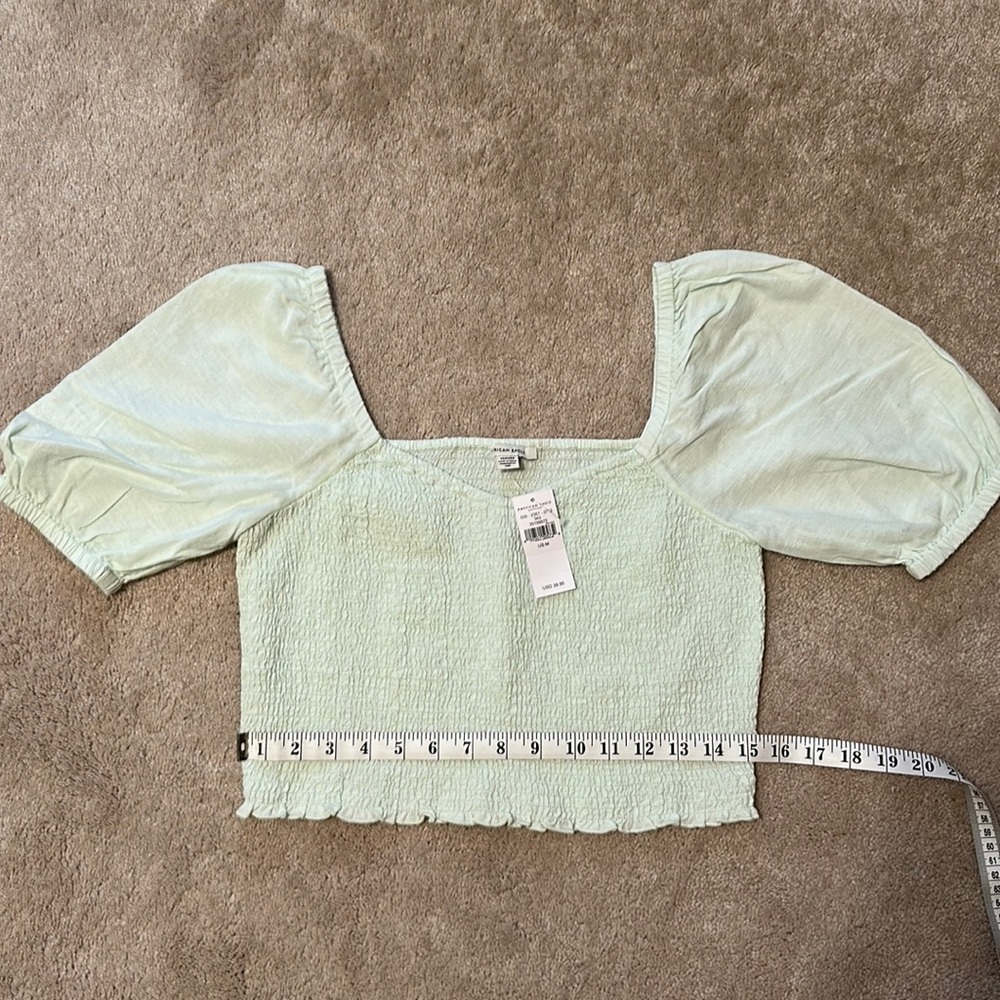 New with tags American Eagle mint green shirt, size M
